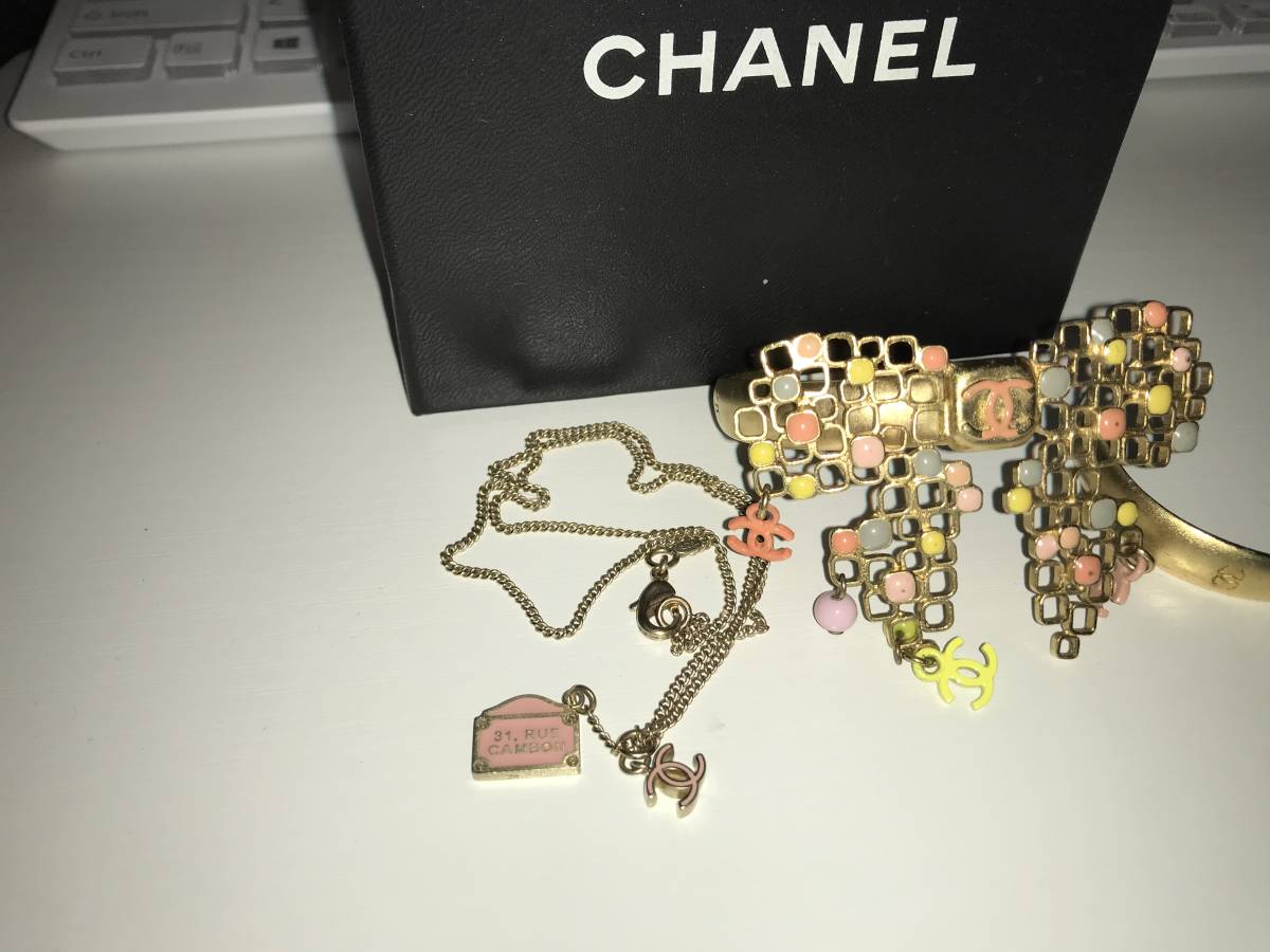 CHANELシャネルの可愛いネックレス＆バングルおまけ本物￥500から_画像2