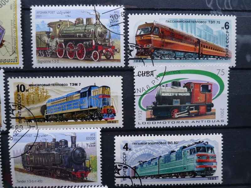 切手 蒸気機関車 アフガニスタン キューバ カンボジア など 12枚_画像4