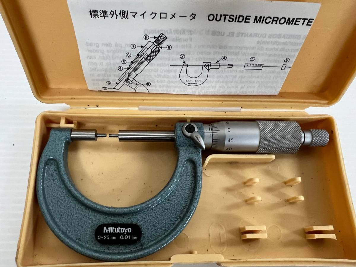 (JT2401）　mitutoyo マイクロメーター　０～25㎜　0.01㎜　中古_画像1