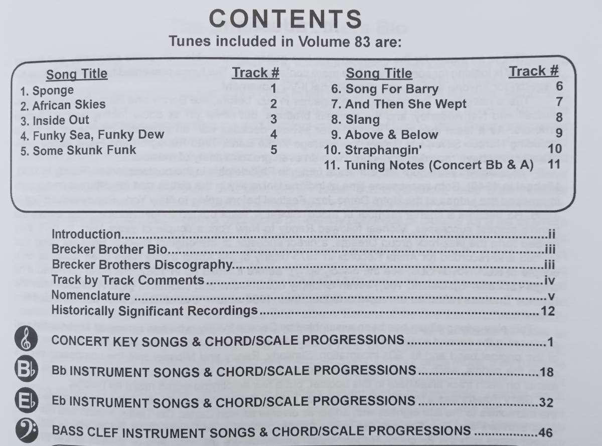 送料無料 ジャズ楽譜 ブレッカー・ブラザーズ曲集 CD付 プレイ・アロング サム・スカンク・ファンク 他全10曲 Bb/C/Eb/B.C.用楽譜収録の画像4