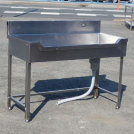  business use stainless steel 1. boat shape sink W120 D60 H84(+15)cm. inside size W112D47 deep 18cm boat type TX-F-120 3 person frame 