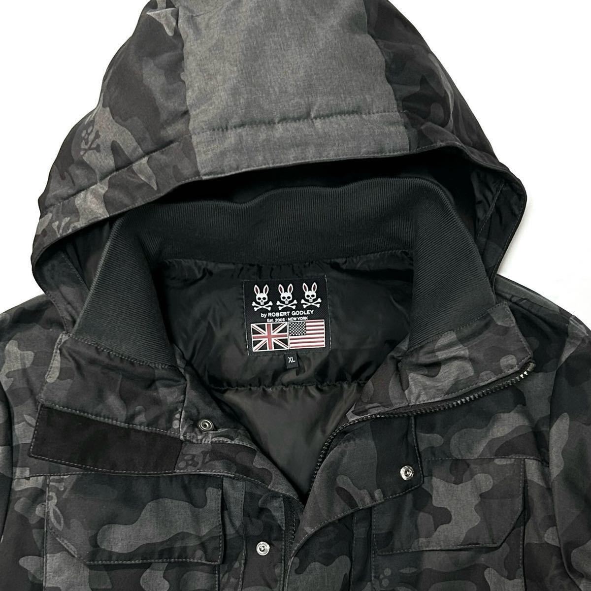 【Psycho Bunny】LEON掲載アイテム◎!!サイコバニー 定価5.2万 NEW CAMO BUNNY DOWN JACKET 迷彩柄 ミリタリーダウンジャケット ブルゾン_画像4