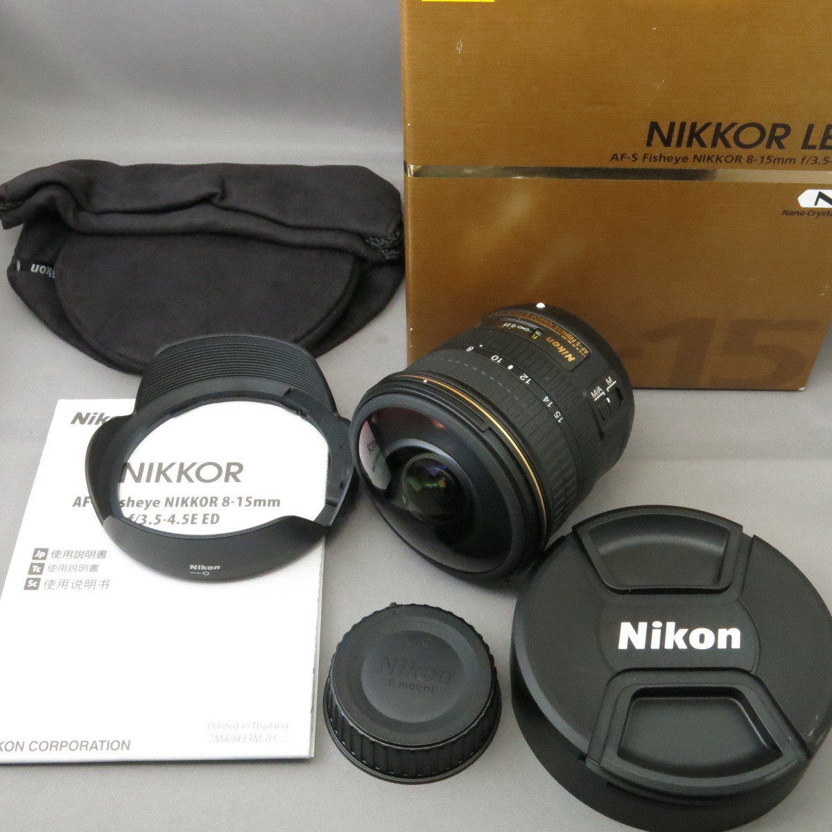 【新品同様】Nikonニコン AF-S8-15mmF3.5-4.5E FISHEYE ニコンＦマウント★NO.7966の画像1