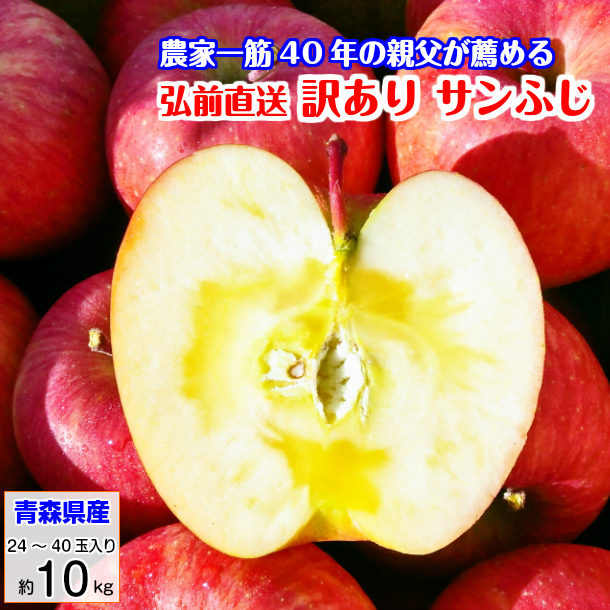 サンふじ りんご 蜜入りも 訳あり リンゴ 林檎 10kg 青森産 葉とらず ふじ フジ 富士 冨士 送料無料_画像1