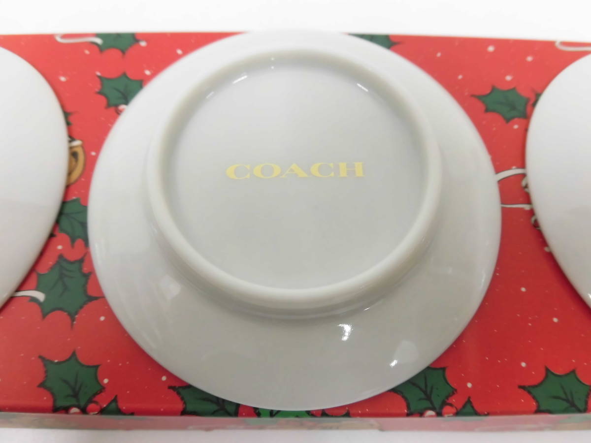 ブランド祭 ノベルティ祭 COACH コーチ プレート 小皿 3枚 セット クリスマス ノベルティ 非売品 2023 未使用保管品_画像6