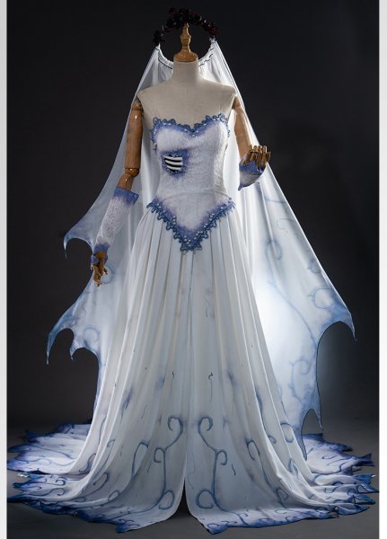 xd953工場直販 高品質 実物撮影 ティム・バートンのコープスブライド Corpse Bride エミリー EMILY コスプレ衣装