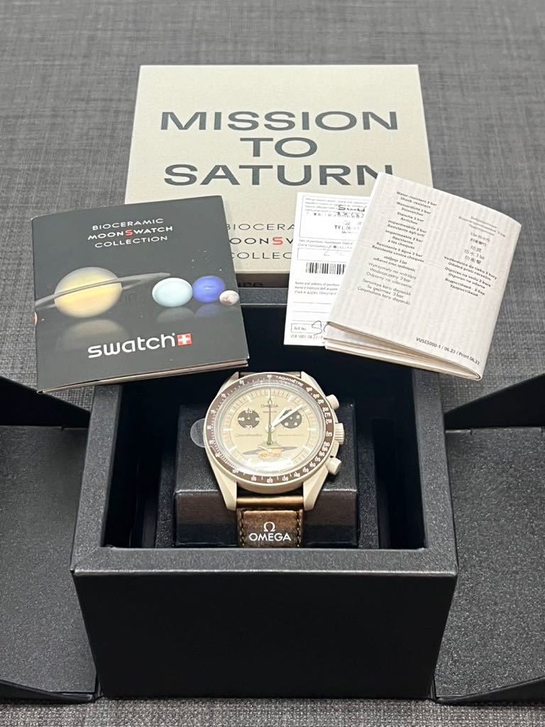 送料無料 Swatch Omega Bioceramic Moonswatch Mission to Saturn Speedmasterスウォッチ オメガ スピードマスター サターン 土星 新品 の画像4