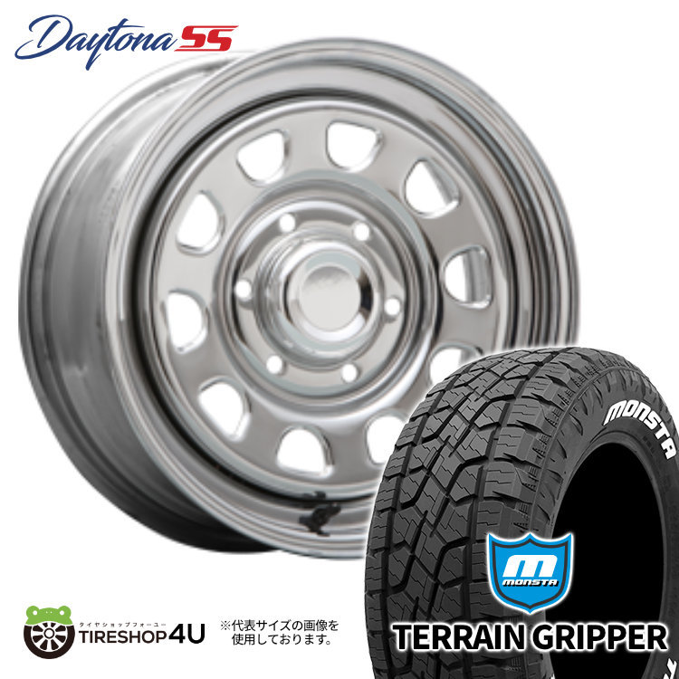 4本セット DAYTONA SS デイトナ 16x6.5J 6/139.7 +45 CR MONSTA TERRAIN GRIPPER A/T 215/70R16 ホワイトレター NV350 キャラバン E26 E25_画像1