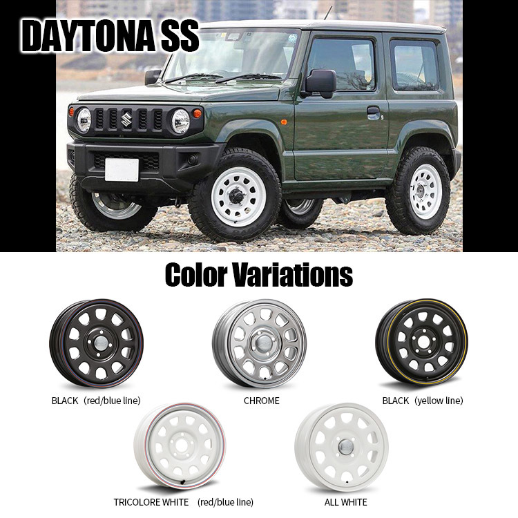 4本セット MLJ DAYTONA SS 16x6.0J 5/139.7 +0 BK TOYO OPEN COUNTRY M/T 225/75R16 WL ジムニーシエラ JB74 JB43 W_画像3