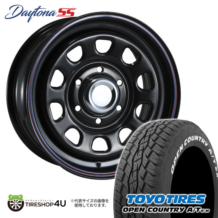 4本セット MLJ DAYTONA SS 16x7.0J 6/139.7 +38 BK TOYO OPEN COUNTRY A/T EX 215/70R16 ホワイトレター ハイエース 200系_画像1