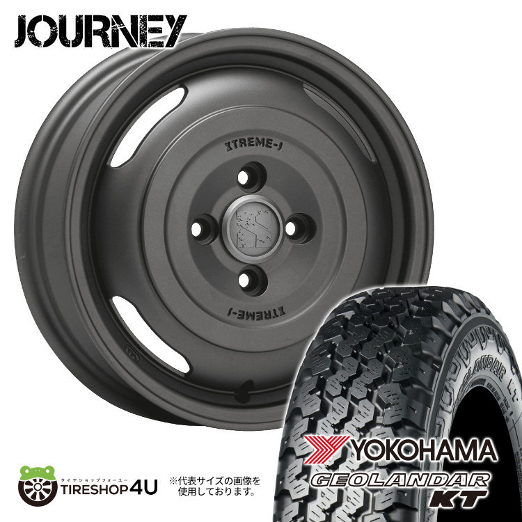 4本セット XTREME-J JOURNEY 12x3.50B 4/100 +45 GB YOKOHAMA GEOLANDAR KT Y828C 145/80R12 軽トラ 軽バン エブリィ ハイゼット_画像1