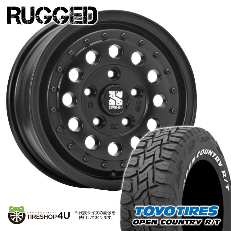 4本セット XTREME-J RUGGED 16x6.5J 5/114.3 +32 SBK TOYO OPEN COUNTRY R/T 235/70R16 ホワイトレター デリカD5_画像1