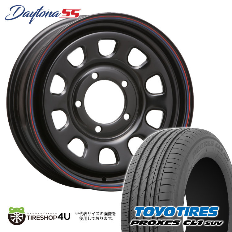 4本セット DAYTONA SS デイトナSS 16x5.5J 5/139.7 +20 BK TOYO トーヨー プロクセス CL1SUV 175/80R16 低燃費タイヤ ジムニー JB64 JB23 W_画像1