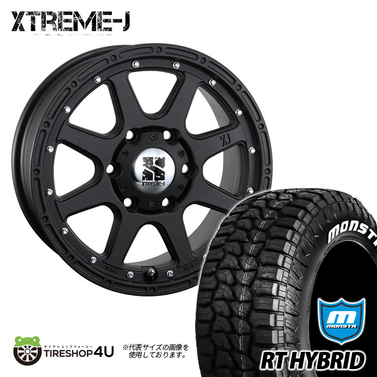 4本セット XTREME-J エクストリームJ 17x7.5J 6/139.7 +25 FBK MONSTA RT HYBRID R/T 285/70R17 ホワイトレター FJクルーザー カスタム車_画像1