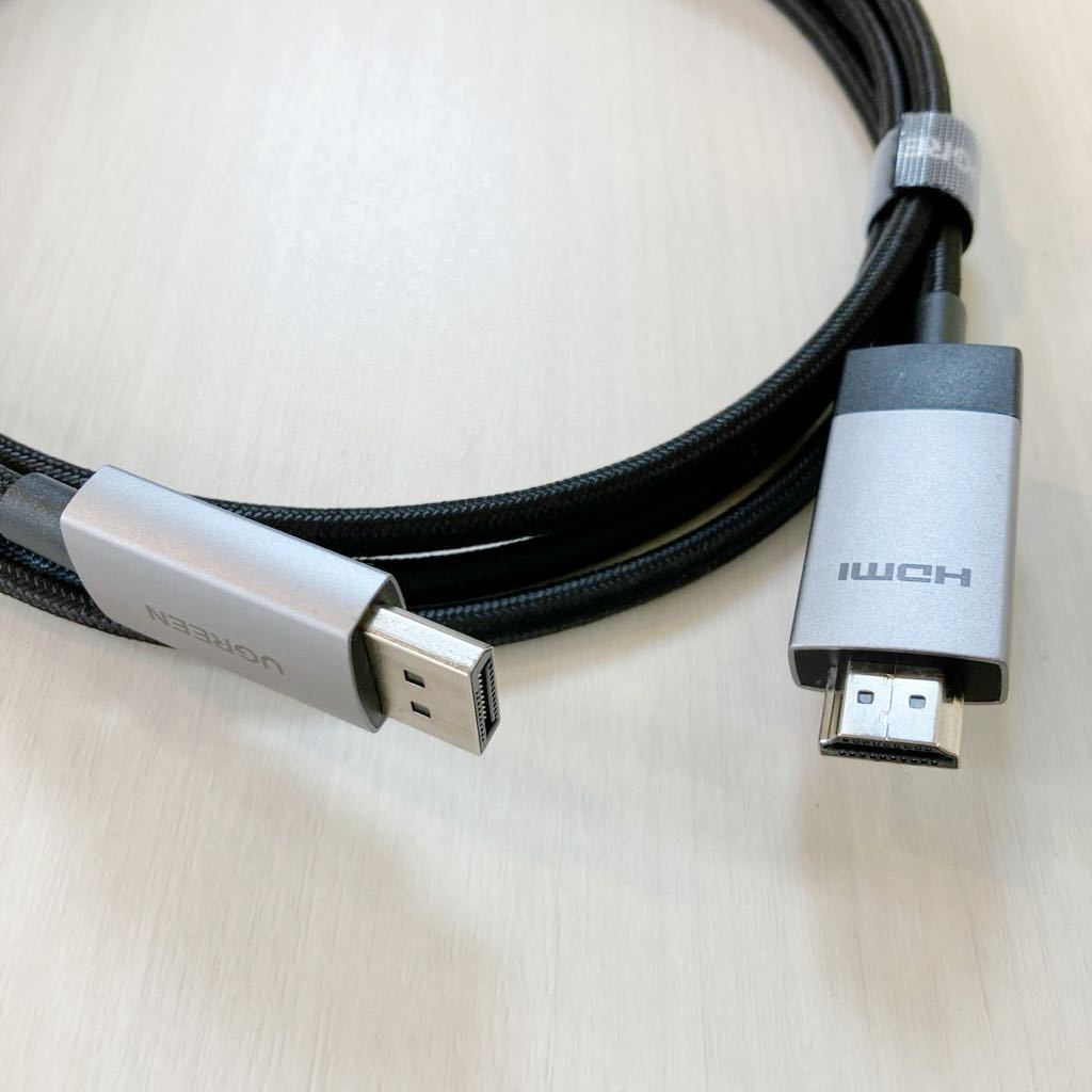 UGREEN DisplayPort-HDMI 変換ケーブル 2m【4K@60Hz 2K@144Hz】 ディスプレイポート アルミ製 PC TV PS5/4/3対応【逆方向非対応】_画像2