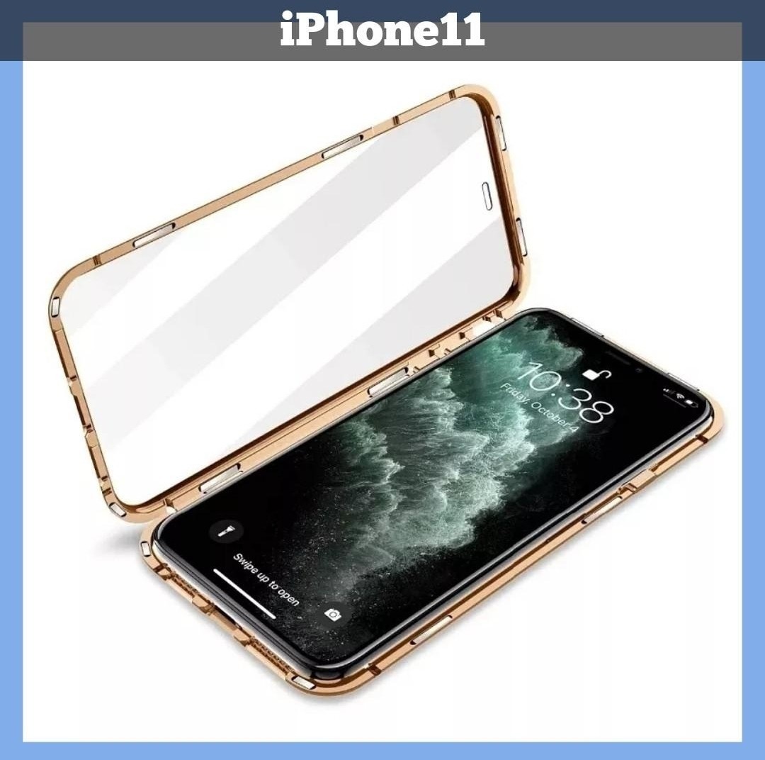 iPhoneケース iPhone11 スマホカバー 両面をカバー ガラスケースマグネット クリアガラスケース 両面カバー 両面ガラス スマホケース 透明_画像1