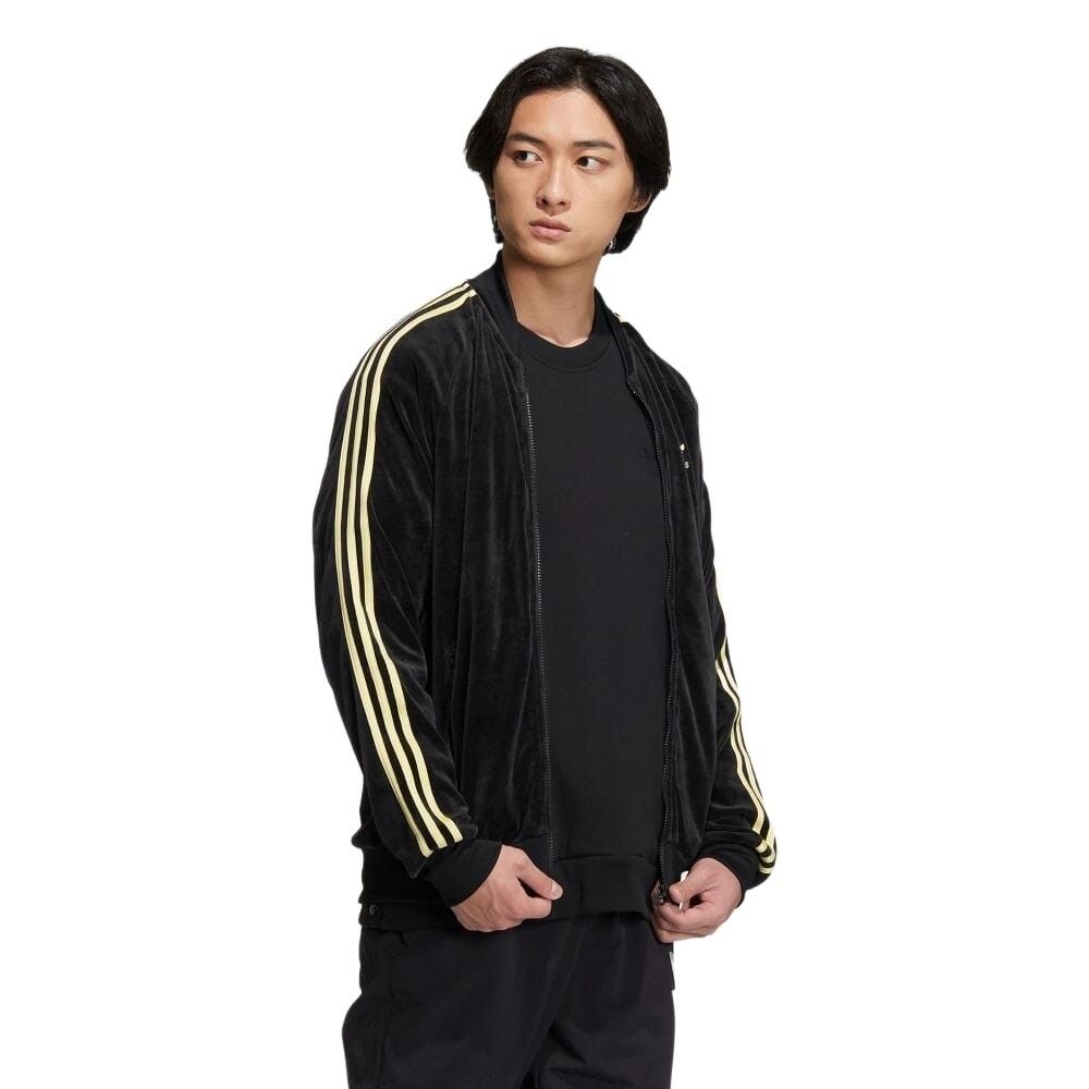 【ユニセックス】adidas★SST ベロア トラックジャケット★ジャージ★スポーツウェア★黒★M★春秋冬★匿名送料無料