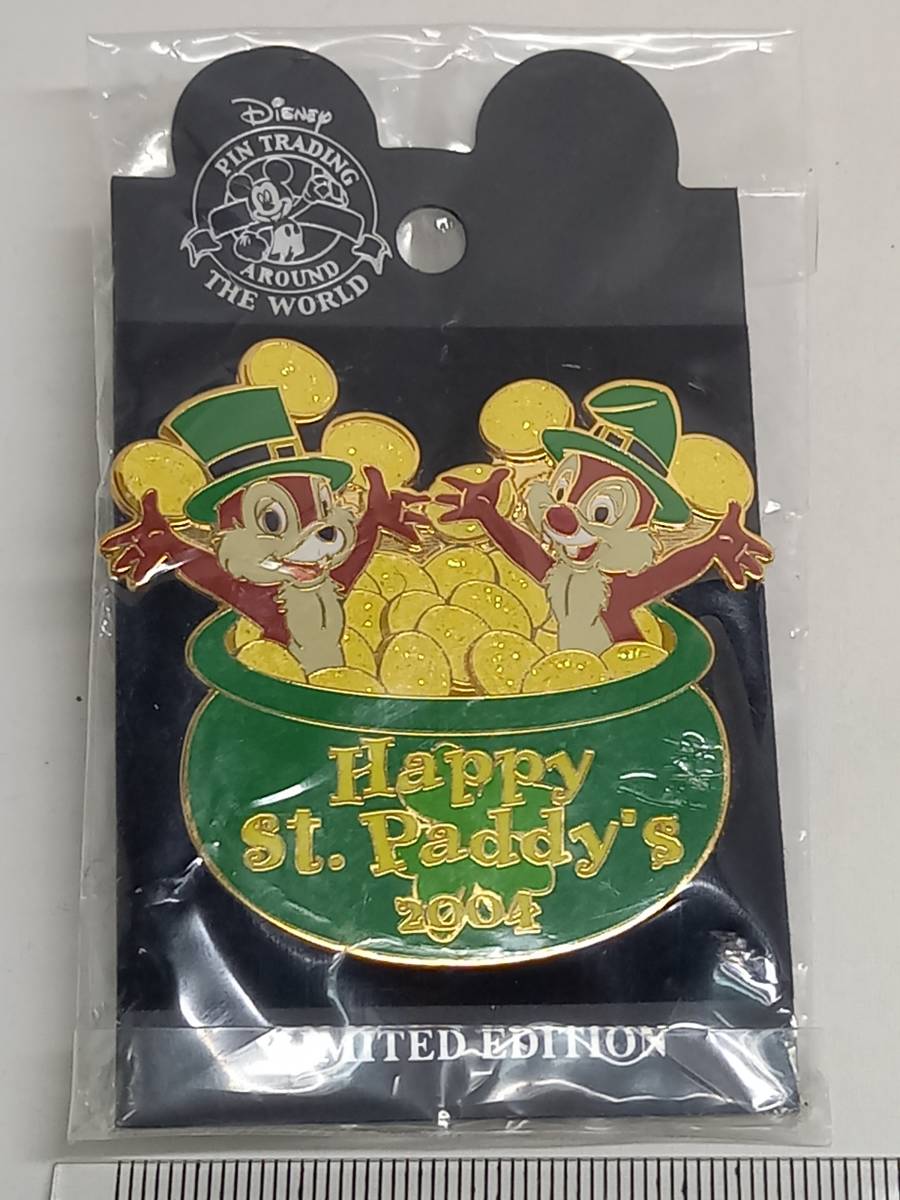 ● 海外レアピン　Disney pin ピントレーディング　アラウンド・ザ・ワールド　チップ＆デールpin　Happy st.Paddy's 2004 LE_画像2