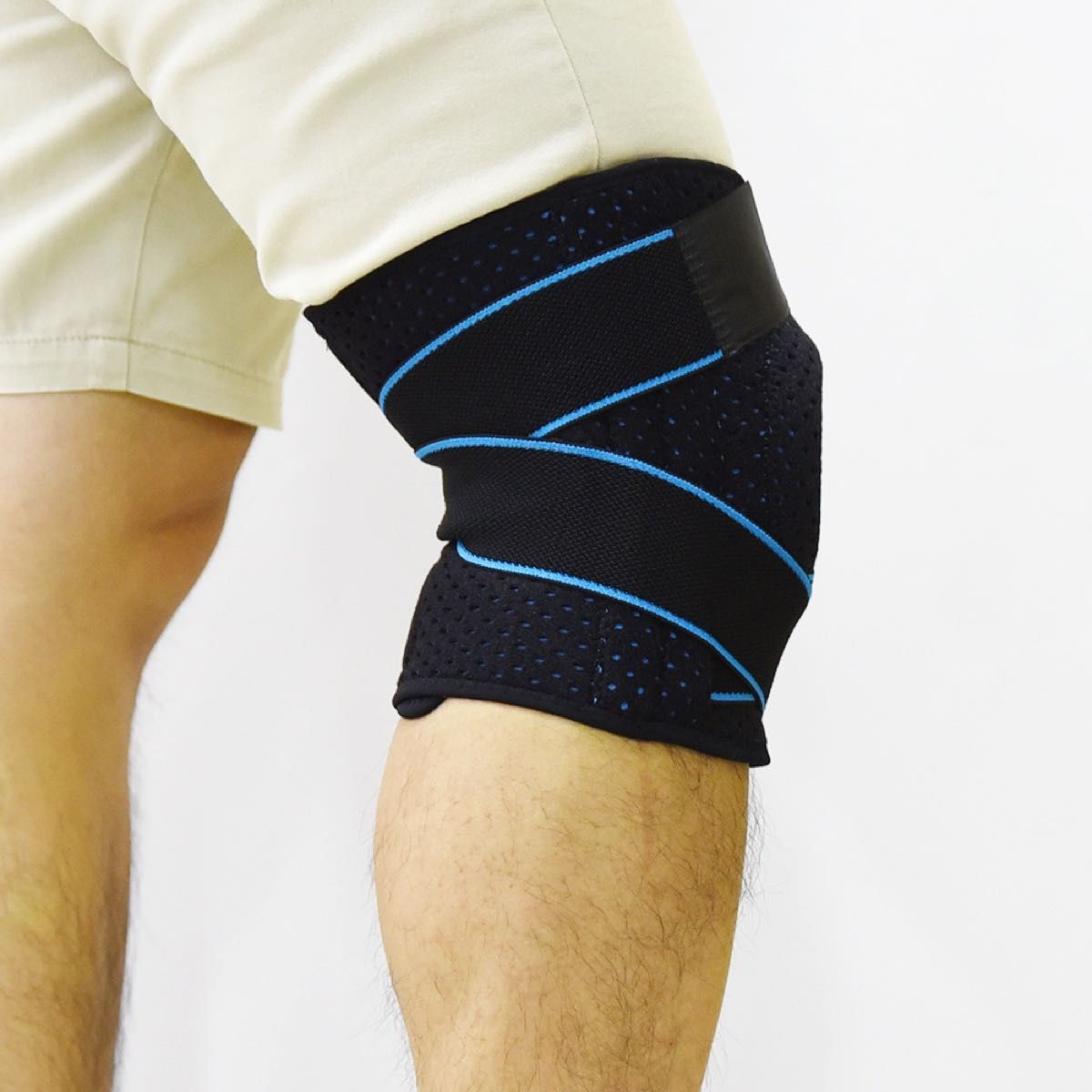 膝サポーター 膝痛 スポーツ 清潔 関節 靭帯 ブルー サッカー 通気性