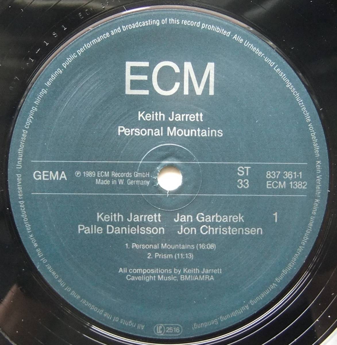 ◆ KEITH JARRETT / Personal Mountains ◆ ECM 1382 (West Germany) ◆_画像3