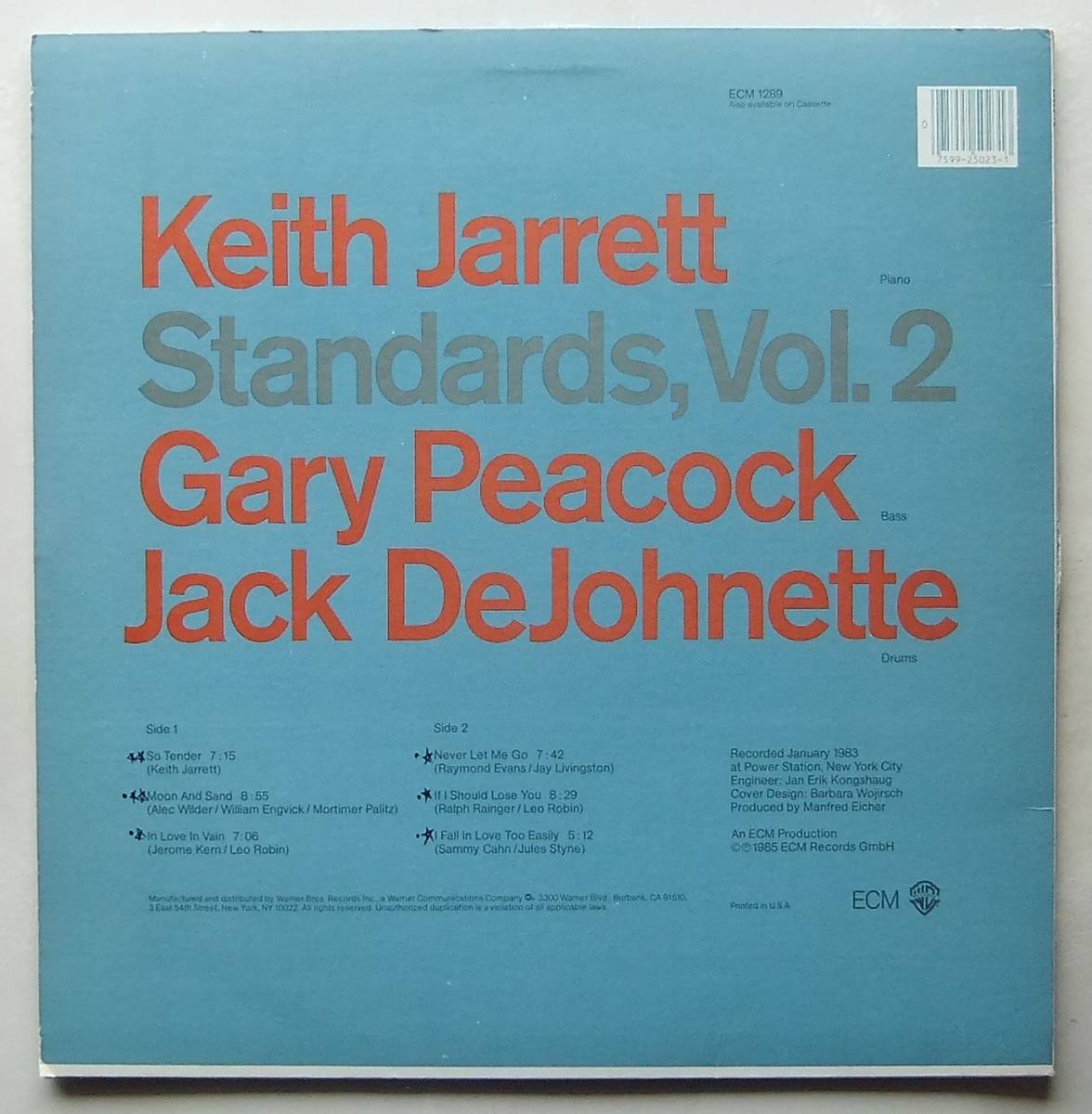 ◆ KEITH JARRETT / Standards, Vol.2 ◆ ECM 1289 ◆の画像2