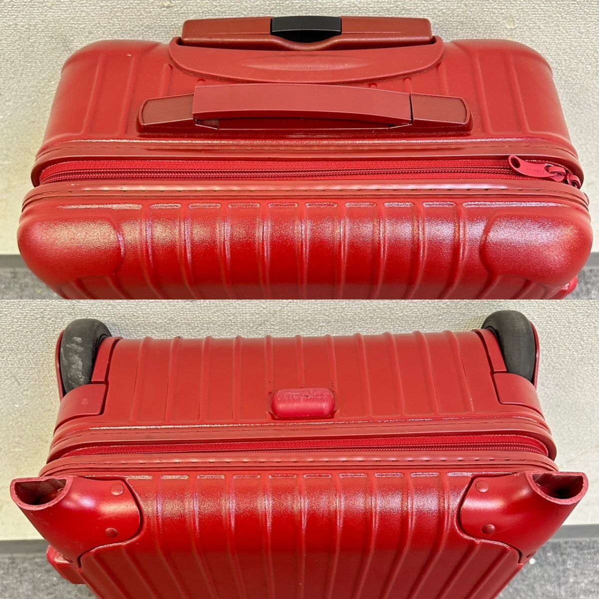 E625-I55-688 RIMOWA リモワ スーツケース キャリーバッグ レッドカラー 2輪 旅行 トラベル サイズ(約)54×35×18cm 107cm_画像8