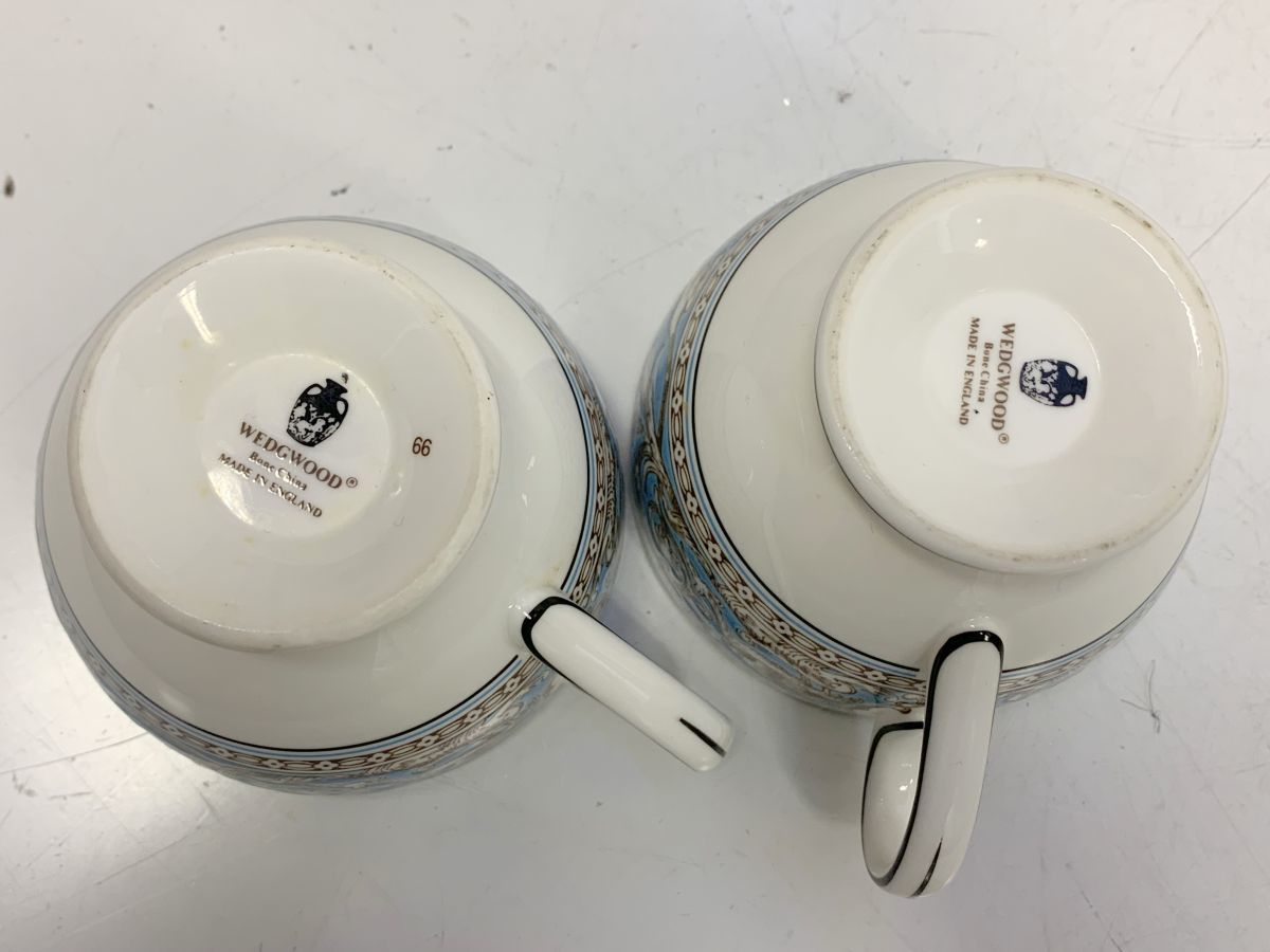 E410-I56-449 WEDGWOOD ウェッジウッド フロレンティーン ターコイズ カップ&ソーサー 小皿 中皿 茶器 食器セット ⑥_画像5