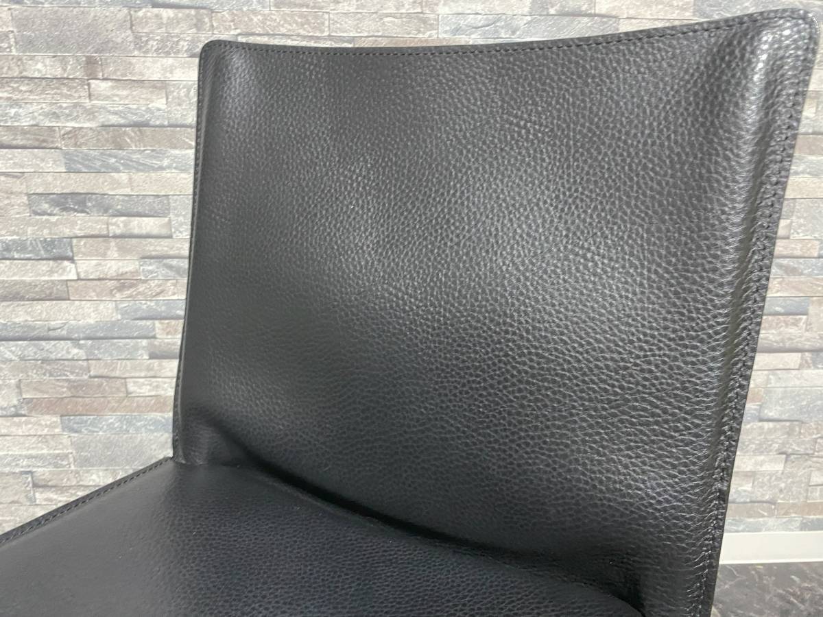 00822　Cassina / カッシーナ　412 CAB/キャブ　 アームレスチェア　MARIO BELLINI （マリオ・ベリーニ）　ダイニングチェア　黒系　展示品_画像6