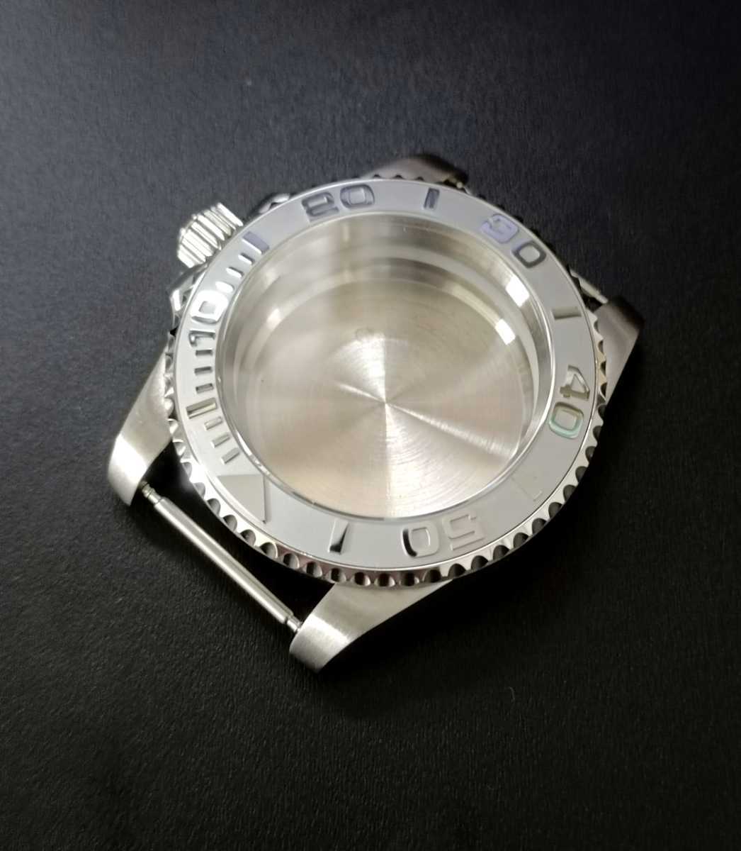 腕時計 ノンデイト ケース マットシルバー セラミックベゼルインサート 【対応ムーブメント】SEIKO NH35/NH36/4r35/4R36 セイコーの画像3