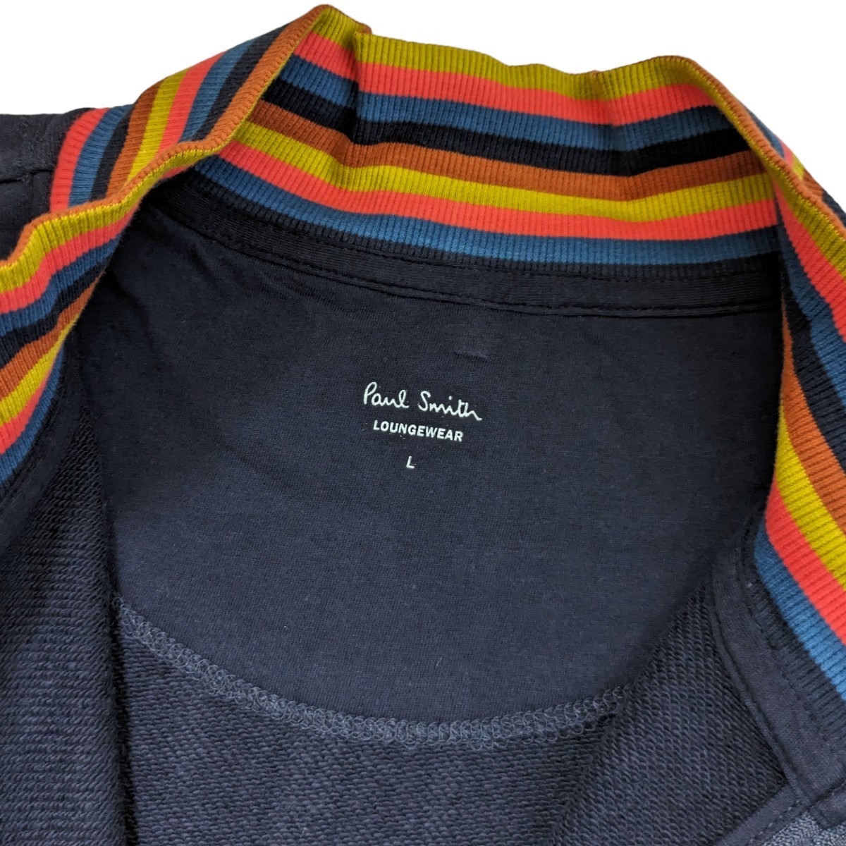  новый товар Paul Smith Paul Smith Zip выше тренировочный L художник полоса ребра color line мужской темно-синий 