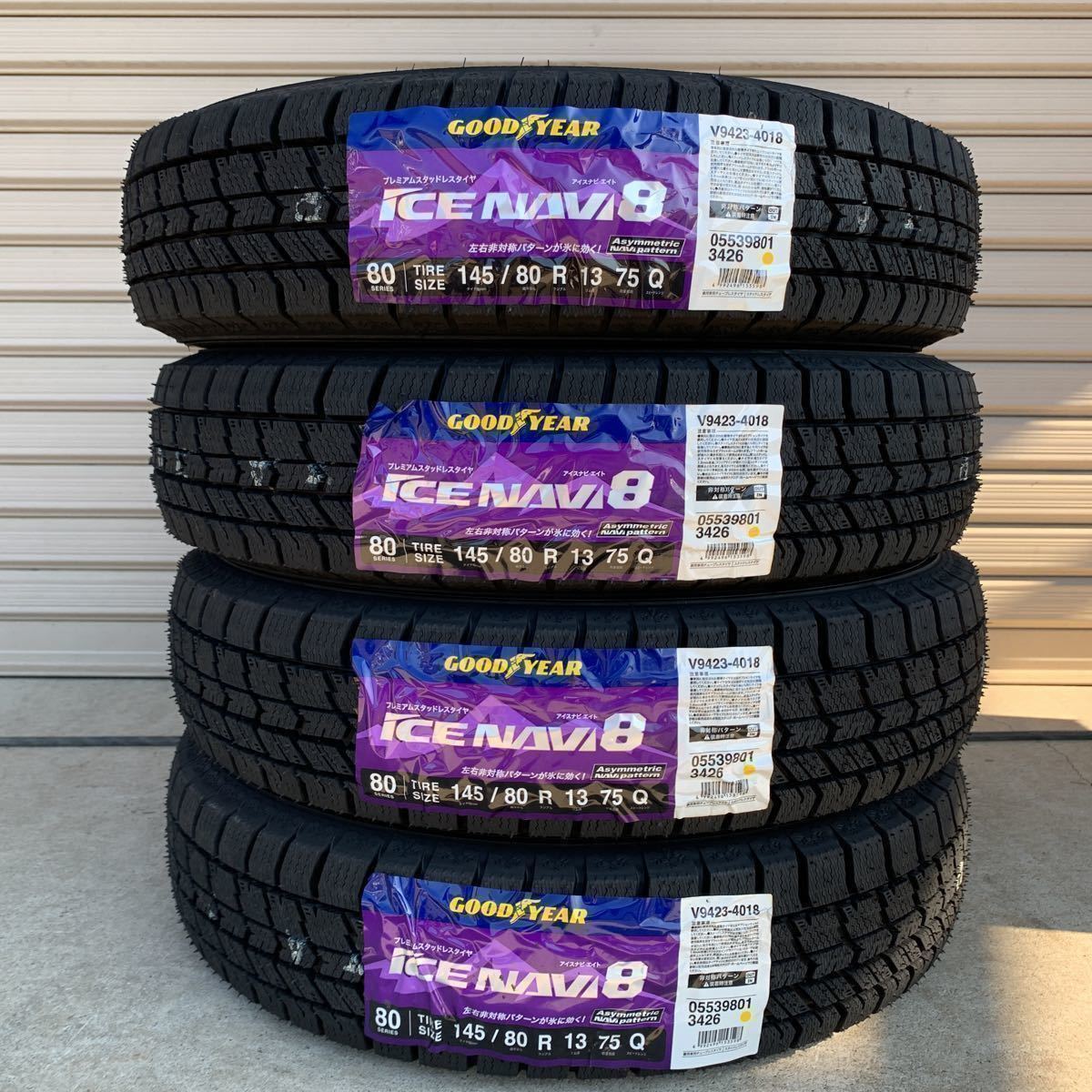 【2023年製】4本/17800円～◆145/80R13 145/80-13 GOODYEAR グッドイヤー ICE NAVI8 アイスナビ8 スタッドレス 冬タイヤ　新品現行品◆_画像1