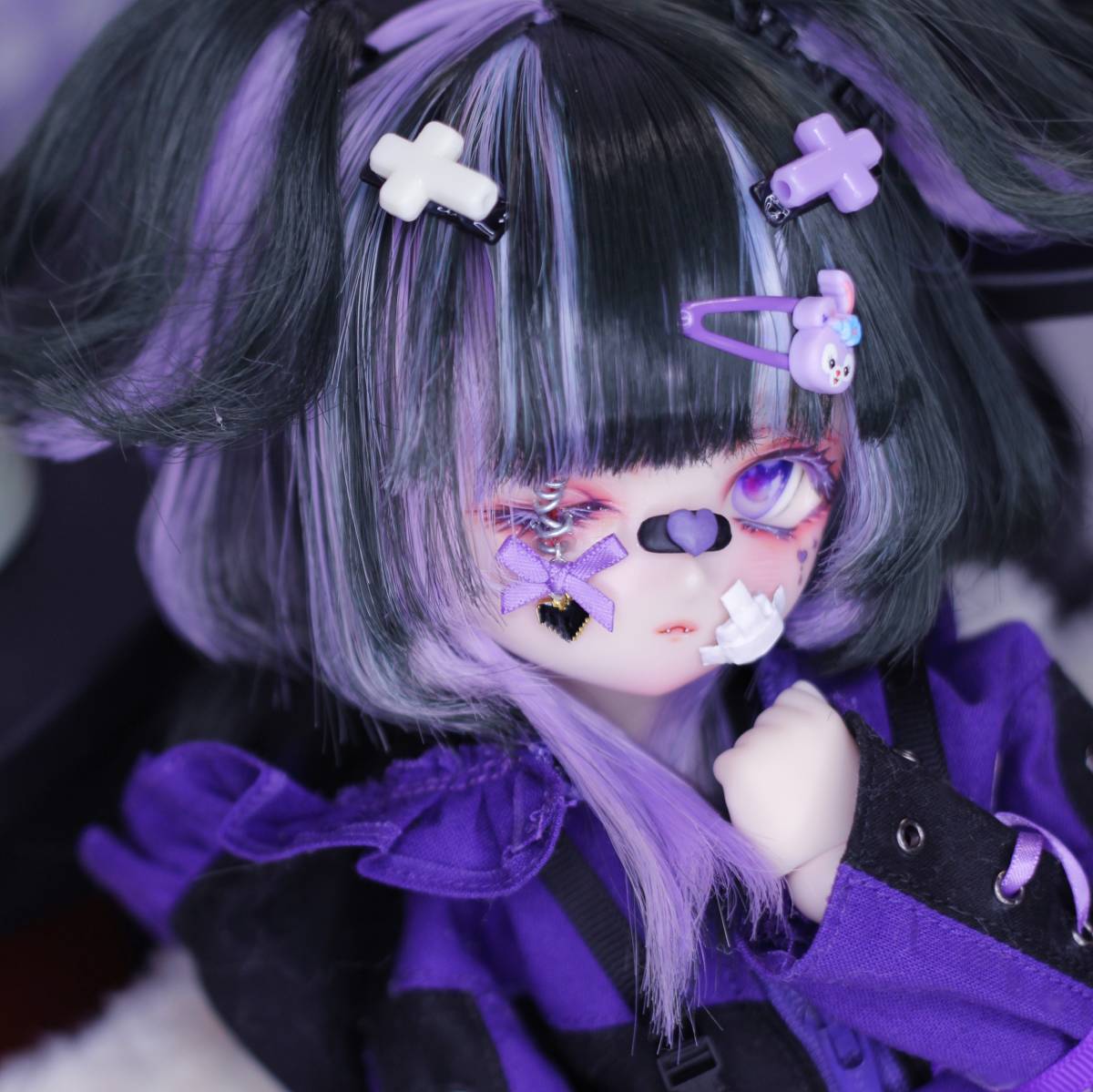 【予約受付中】 ☆Yuuis☆DDH-01 カスタムヘッド+アイ+ウィッグ+絆創膏 パテ盛り パーツ