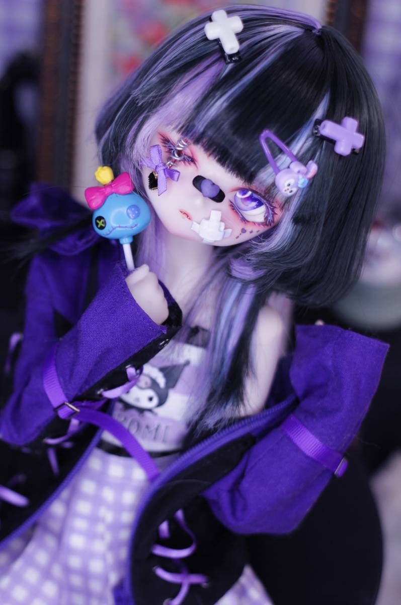 ゼニス新作モデル ☆Yuuis☆DDH-01 カスタムヘッド+アイ+ウィッグ+絆創膏 パテ盛り パーツ