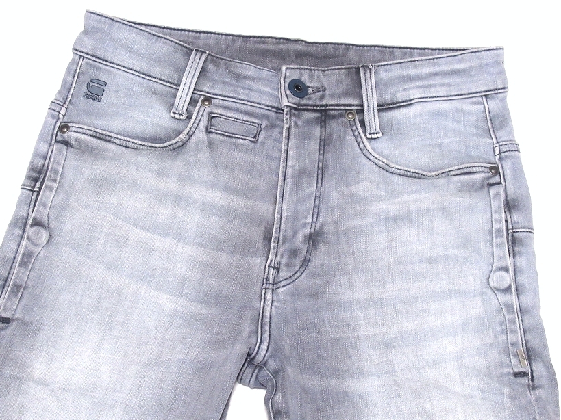 定価￥30,800 美品 G-STAR RAW ジースター D-STAQ 3D SLIM 立体裁断 ストレッチ デニムパンツ ジーンズ グレー W28 メンズ_画像3