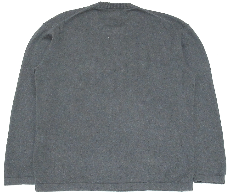 定価￥20,900 カシミヤ100％ 美品 EDIFICE エディフィス 高級素材 PURE CASHMERE 胸ポケット クルーネック ニットセーター グレー M メンズ_画像2