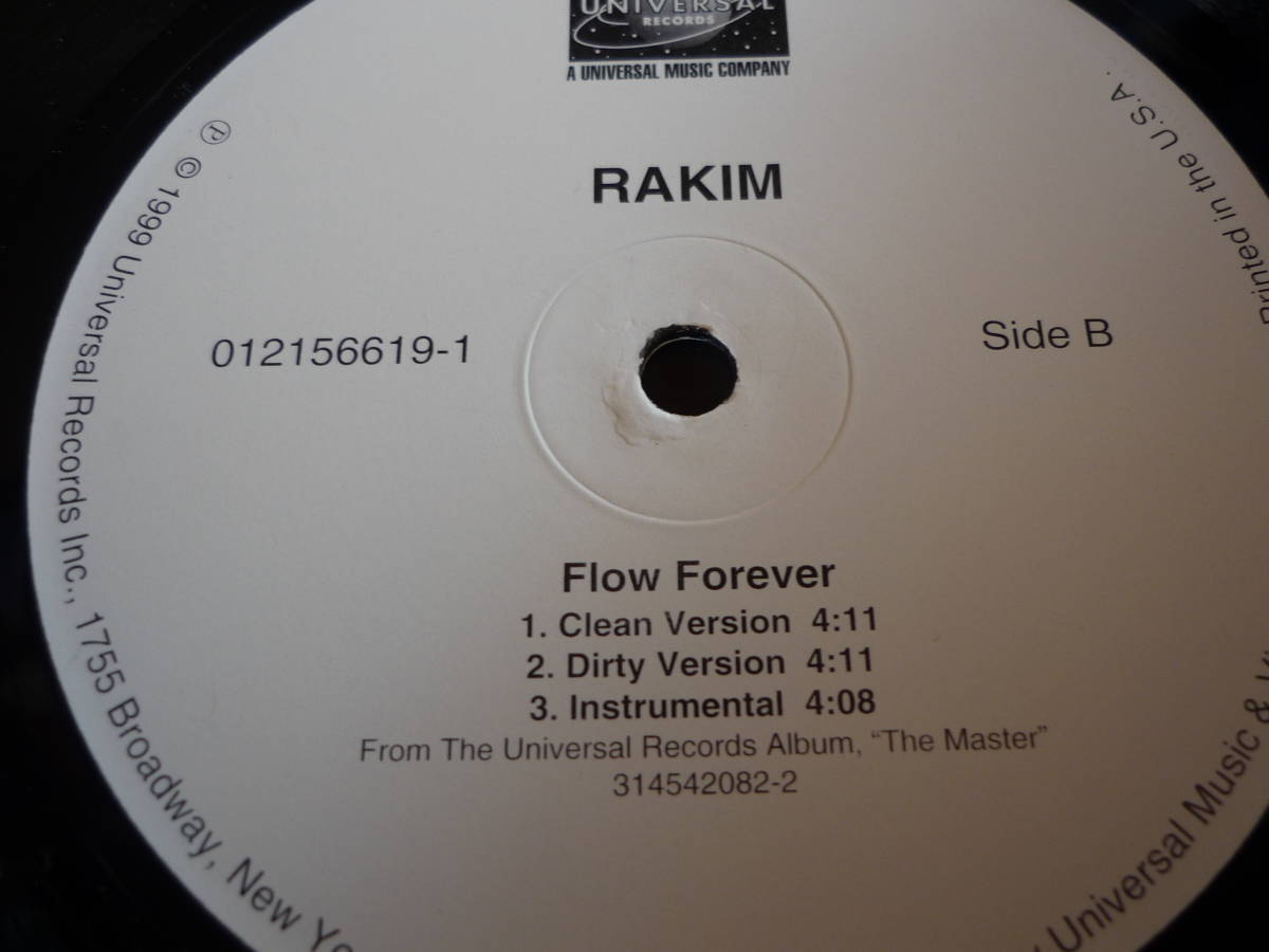 12インチ　　RAKIM / WHEN I B ON THA MIC / FLOW FOREVER_画像3