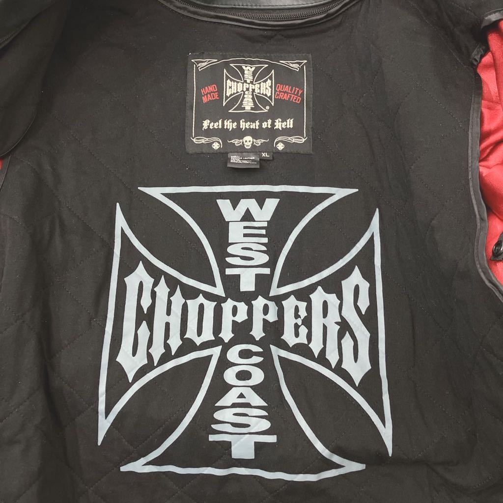 West Coast Choppers ウエストコートチョッパーズ　レザージャケット 本革　ブラック　メンズ　XL バイカー　ライダース アメカジ　古着_画像8