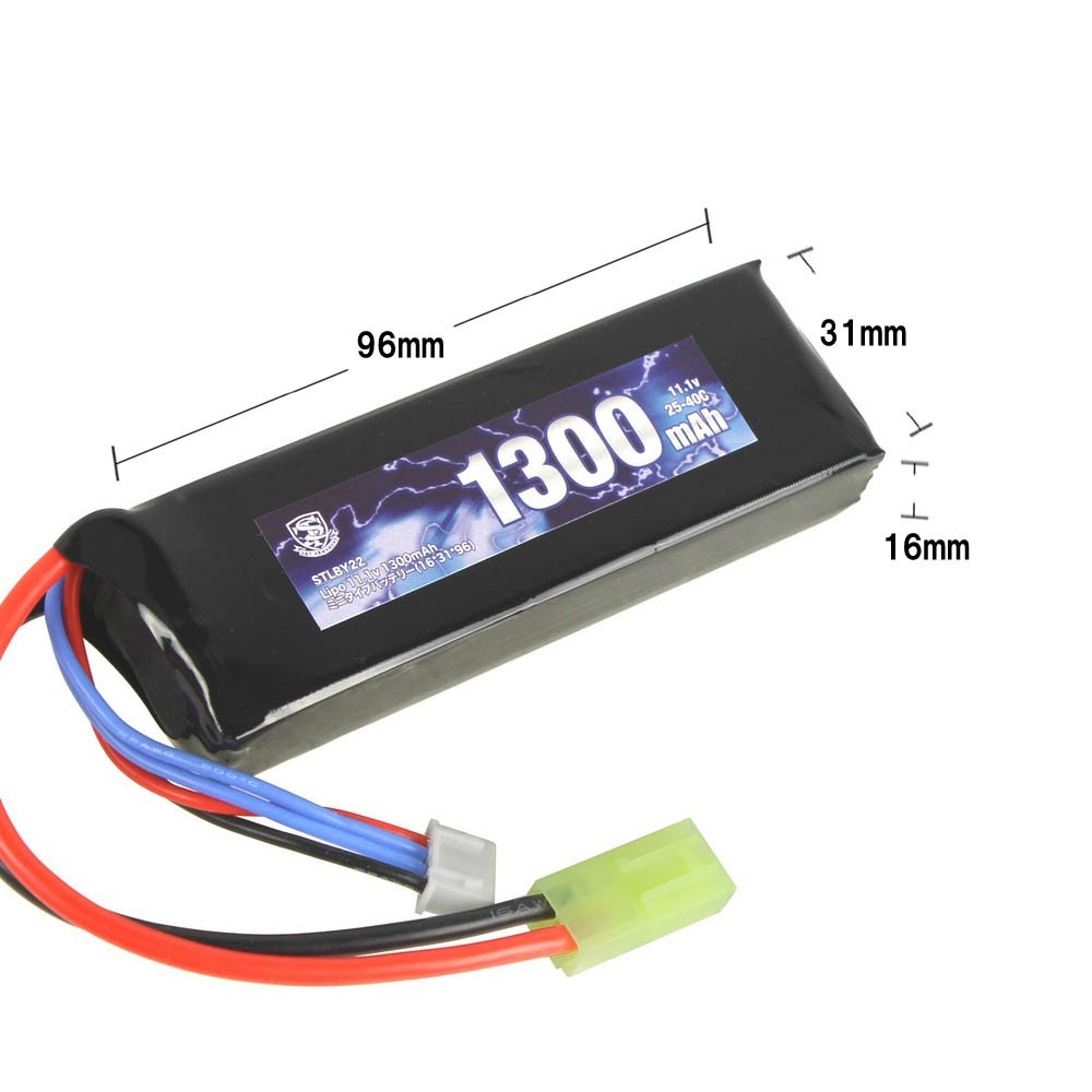 【限定！値下げ品】S&T Lipo 11.1v 1300mAh ミニタイプバッテリー(16*31*96)(STLBY22)_画像3