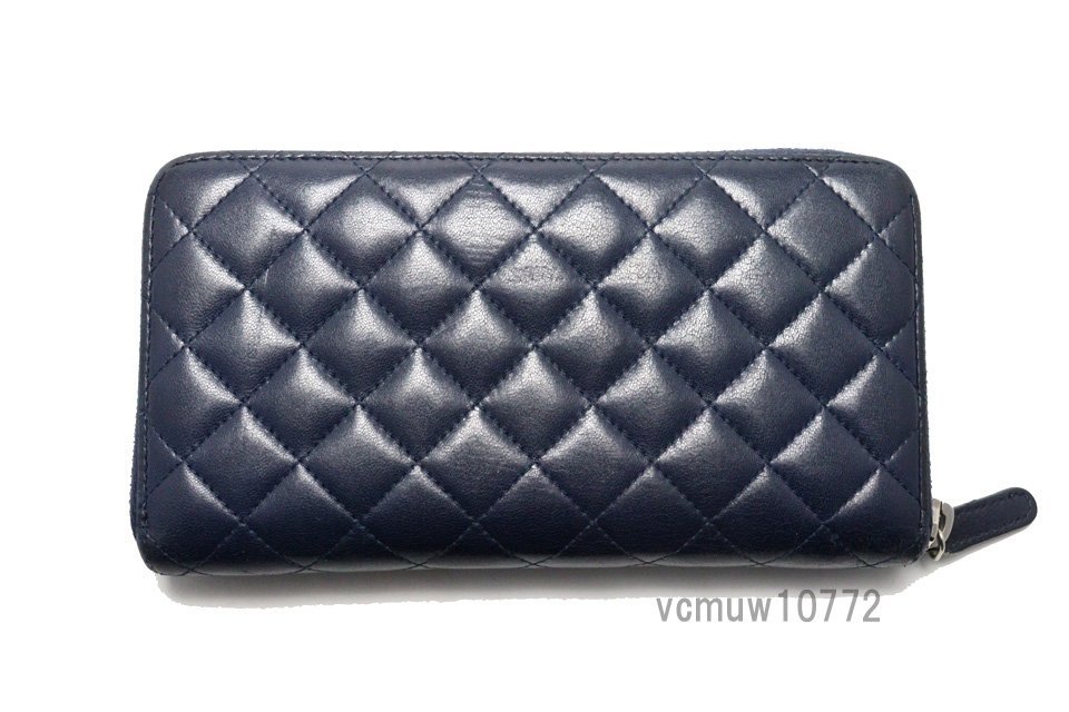 希少美中古■CHANEL 18番台 マトラッセ ココマーク レザー ラウンドファスナー 長財布 シャネル■0104th27190_画像2