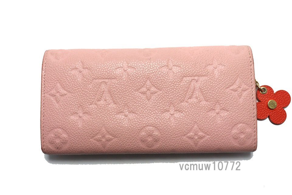 近年モデル希少美中古■LOUIS VUITTON モノグラムアンプラント ポルトフォイユエミリー レザー 2つ折り長財布 ルイヴィトン■0111bc289927_画像2