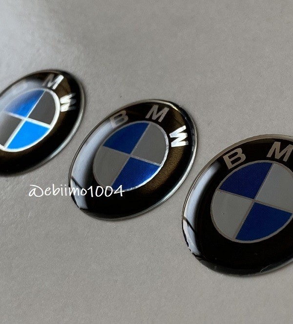 BMW ステッカー エンブレムロゴ 鍵穴隠し キーレス ナンバーボルトキャップ シール バイク 車 タンク ウインドウ 内装 青ブルー 20mm 4枚_画像4