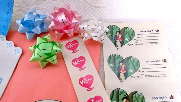  Lotte Valentine wrapping paper wrapping paper gift seal set unused enterprise thing not for sale goods rare retro dead stock 