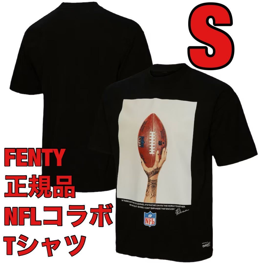Sブラック23スーパーボウルRihannaリアーナNFL公式TシャツFENTY for Mitchell & Ness Super Bowlミッチェルアンドネス日本未発売フェンティ