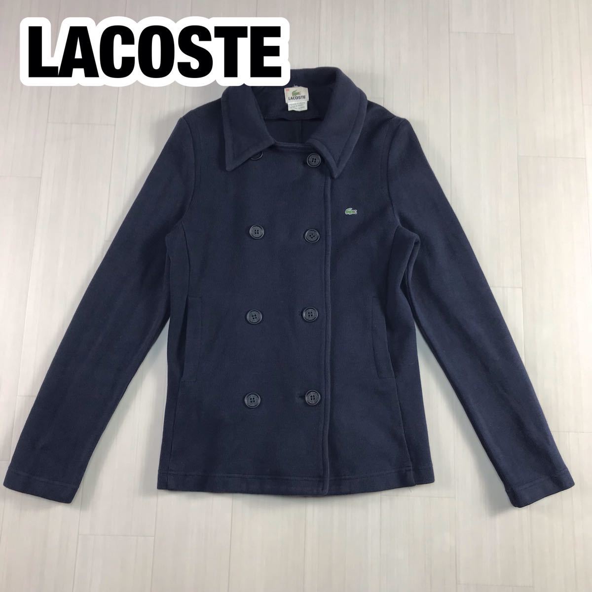 LACOSTE ラコステ レディースジャケット トップス ダブル 40 ネイビー ワニ_画像1