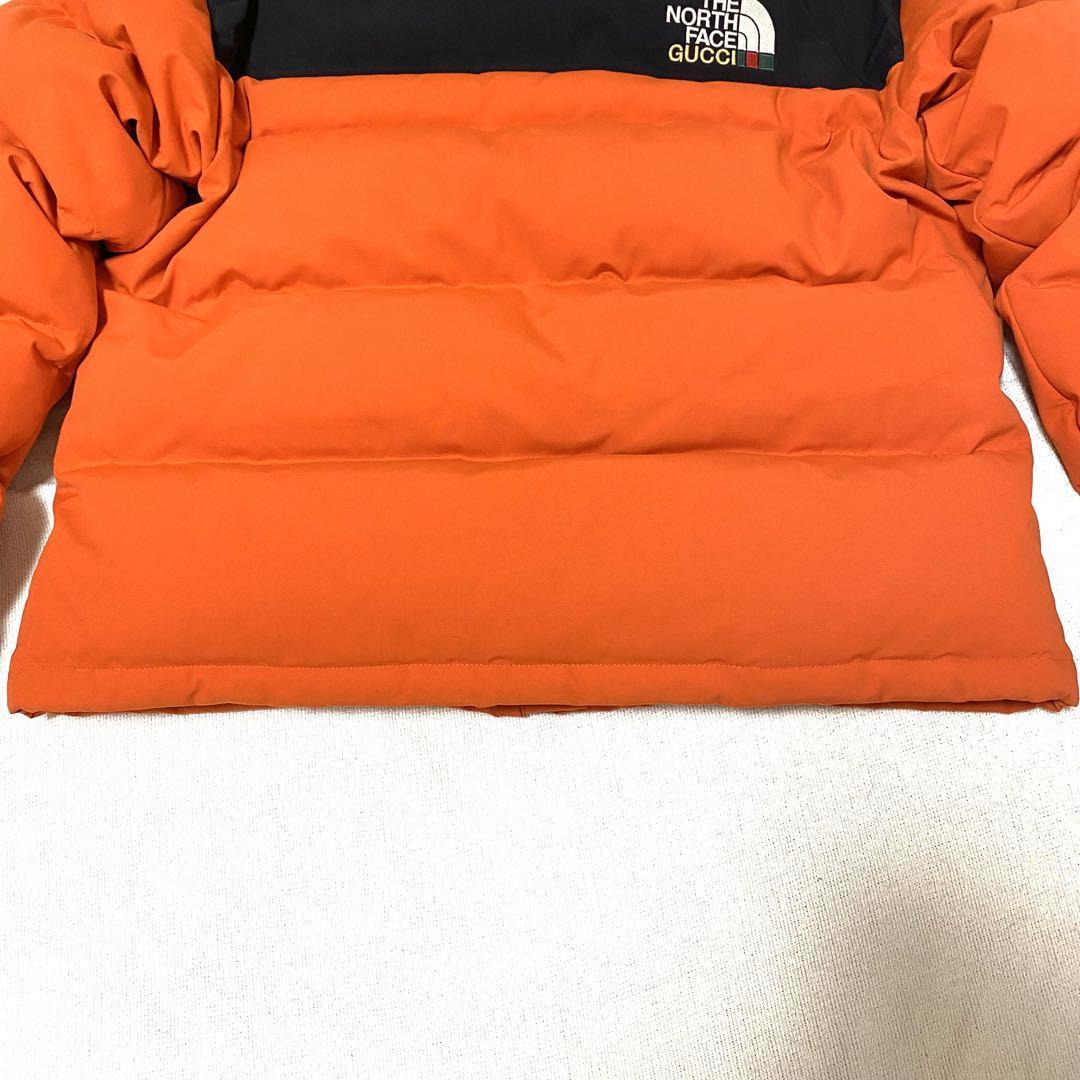 極美品　GUCCI×THE NORTH FACE グッチ×ザ・ノース・フェイス コラボ　ダウンジャケット　ヌプシ　オレンジ×ブラック×ブルー_画像6