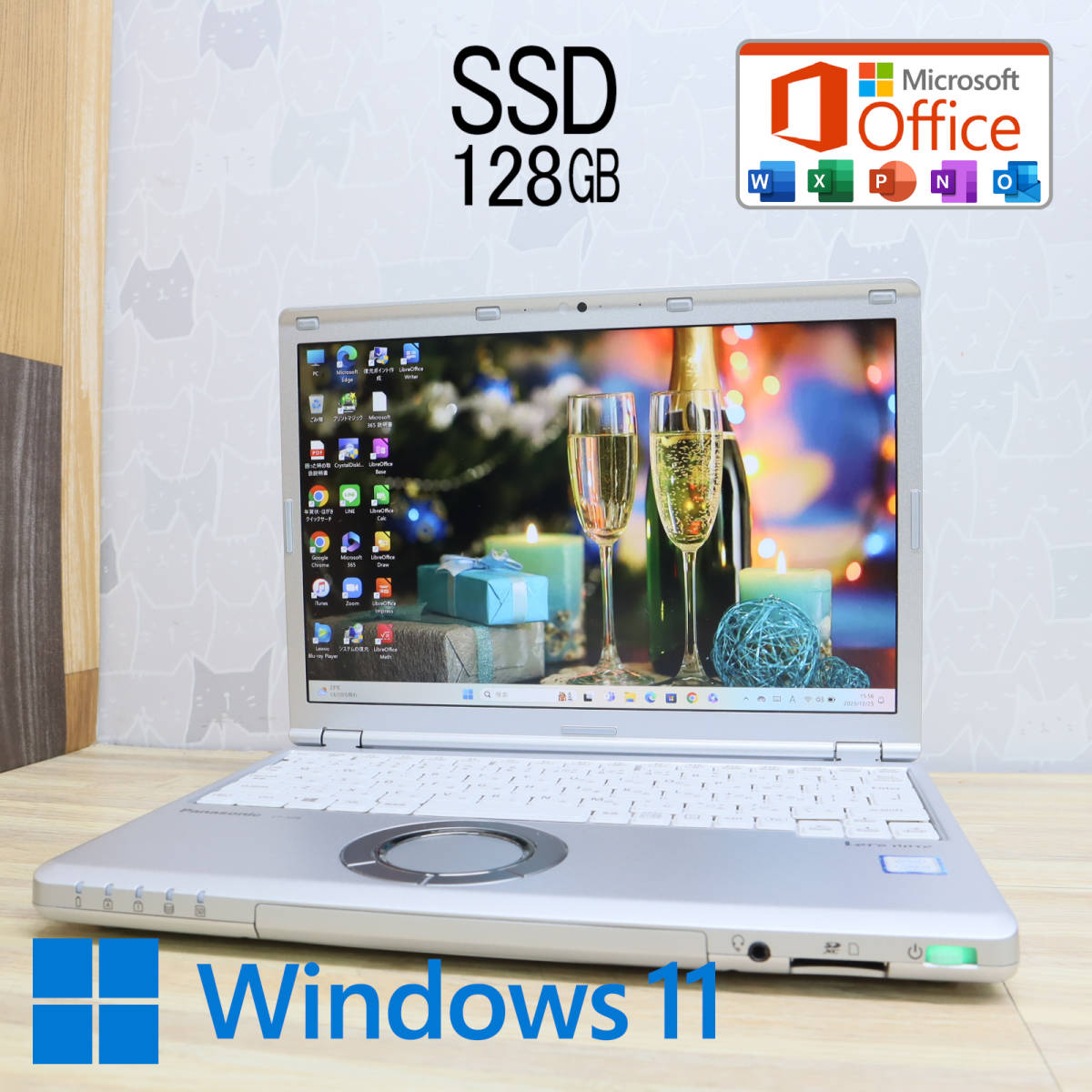 ★超美品 高性能7世代i3！M.2 SSD128GB★CF-SZ6 Core i3-7100U Webカメラ Win11 MS Office 中古品 ノートPC★P63957_画像1