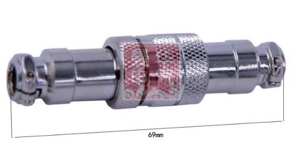 1ペアGX16 16mm　６ピン　メタルコネクターオスプラグ＋メスプラグ！！中継（延長）用コネクタ！オスメス２点１セット！_画像3