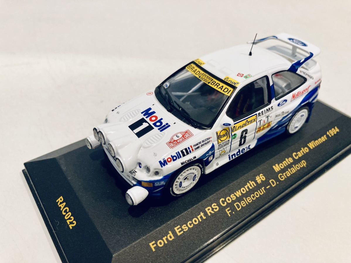 【送料無料】1/43 IXO フォード エスコート RS コスワース #6 F.デルクール Winner Rally Monte Carlo 1994 ライトポッド仕様_画像6