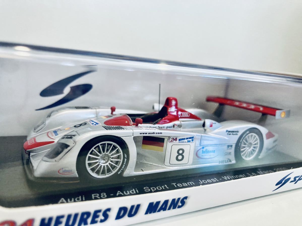 【送料無料】1/43 Spark Audi アウディ R8 #8 T.クリステンセン-E.ピロ-F.ビエラ Winner Le Mans 2000の画像1