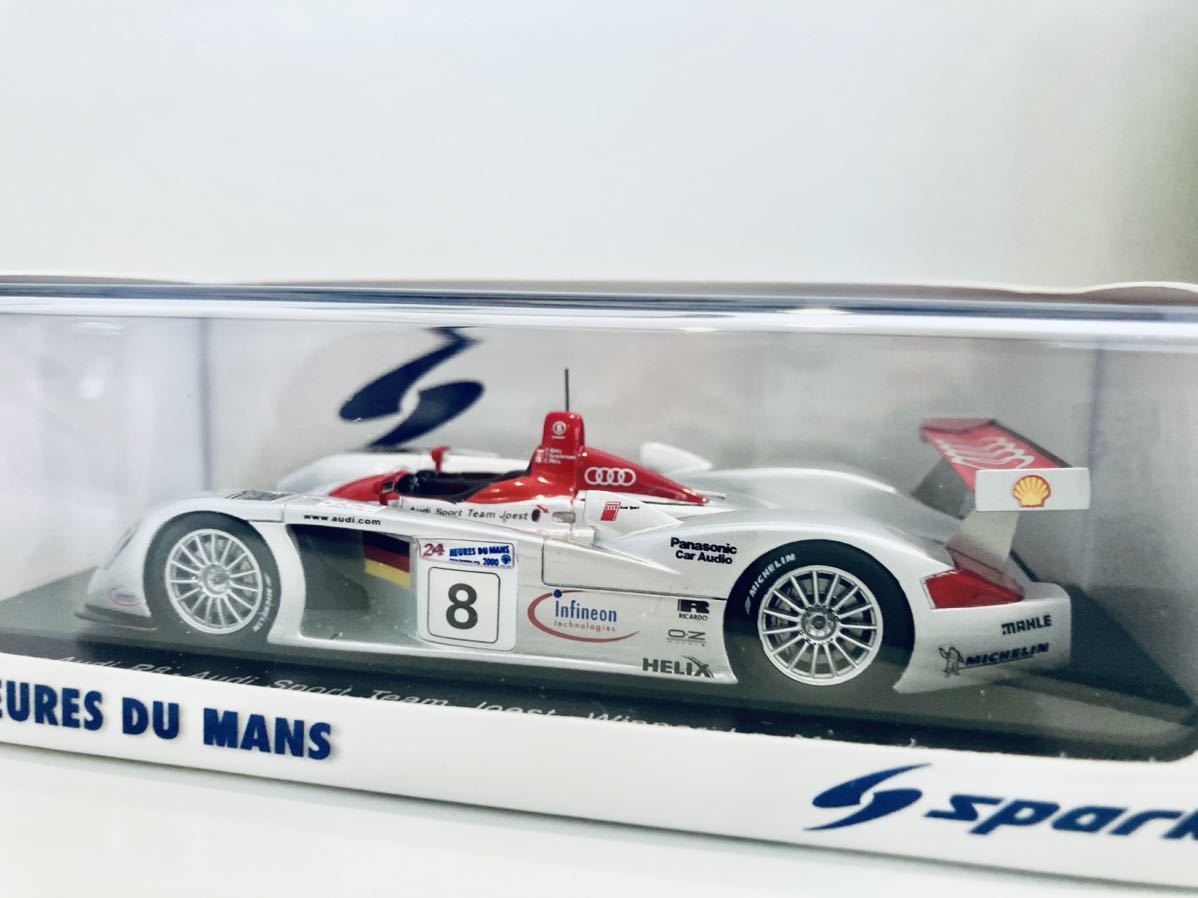 【送料無料】1/43 Spark Audi アウディ R8 #8 T.クリステンセン-E.ピロ-F.ビエラ Winner Le Mans 2000の画像2